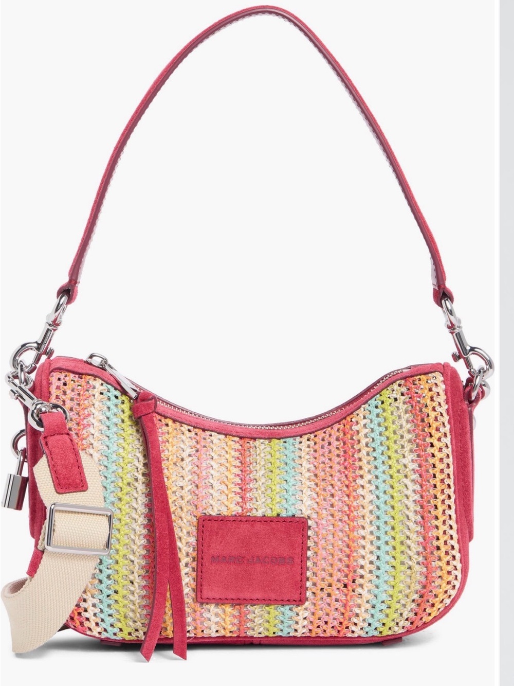 Marc Jacobs Rainbow Crochet Shoulder Bag with Fuchsia Trim